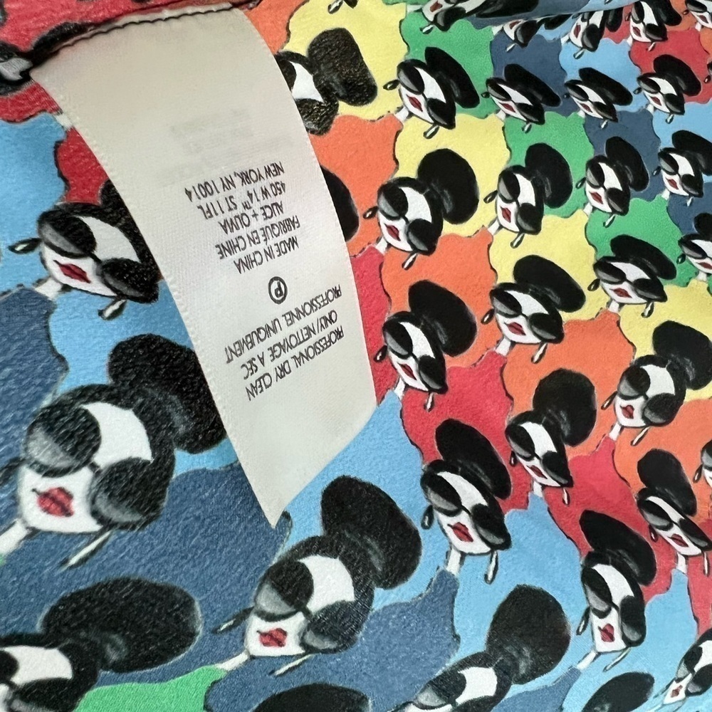Alice + Olivia Willa Rainbow Logo Print Blouse - Picture 9 of 15